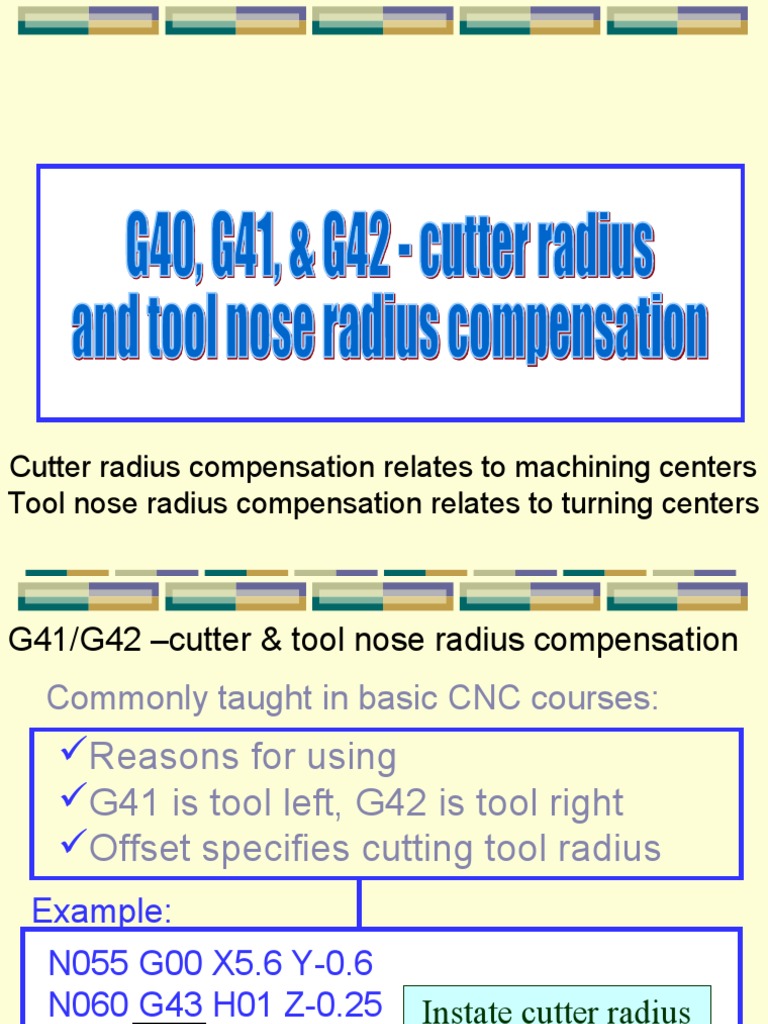 CNC Radius Compensation Guide | PDF | Numerical Control | Crafts