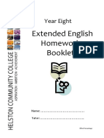 Y8 English Booklet Extended