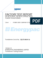 Power Transformer Test Report
