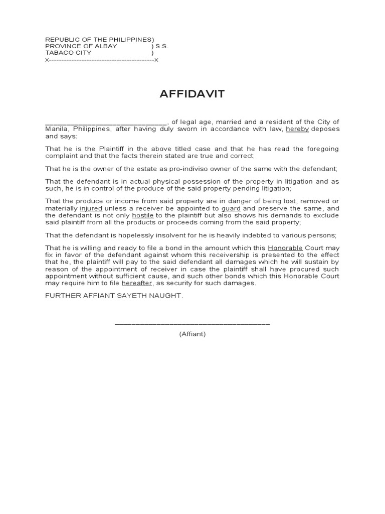 Petition for Receivership PDF