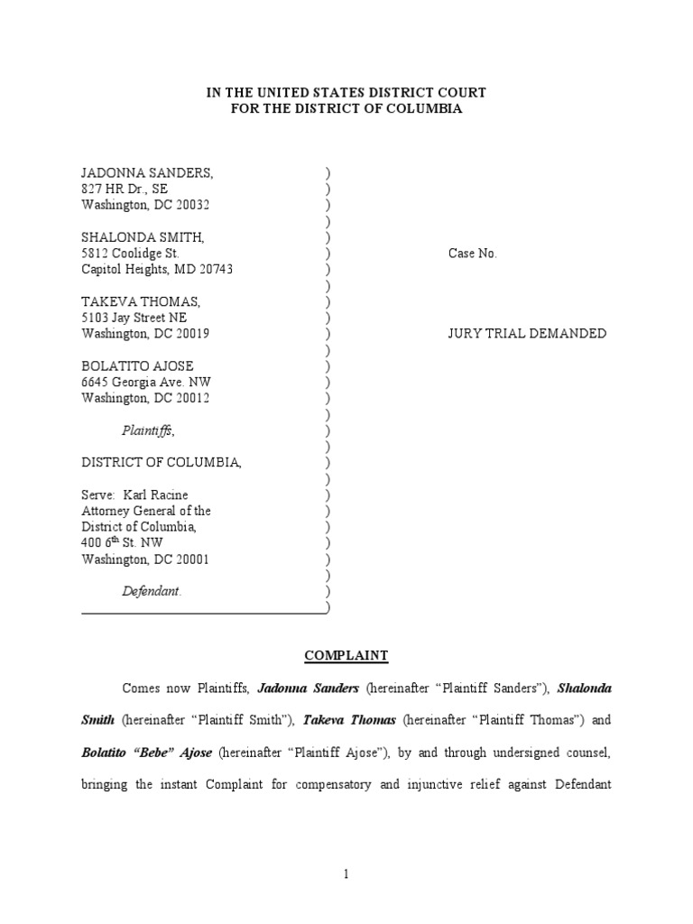 Discrimination Claims by DC Firefighters | PDF | Overtime | Emergency ...