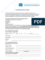 Scholarships Confidential Referee Report - 2012