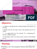 Planning: BUS 211 Dr. Atolagbe, T. M