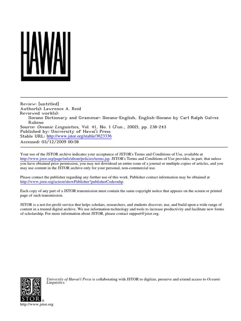 Ilocano Dictionary and Grammar Ilocano E | PDF | Stress (Linguistics ...