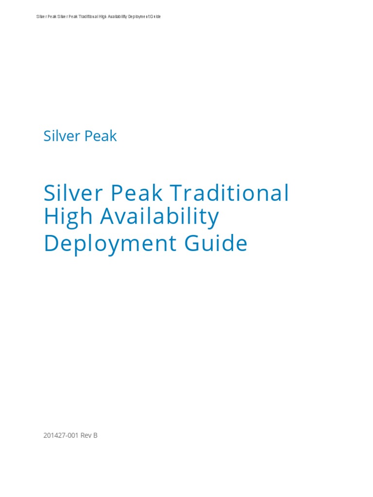 Silver Peak Traditional High Availability Deployment Guide | Download ...
