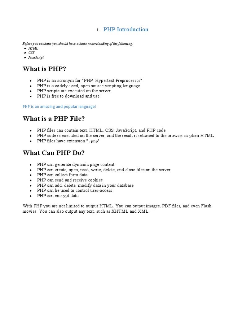 What Is PHP? | PDF | Computers
