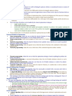 Classical and Advanced Techniques For Optimization Summary