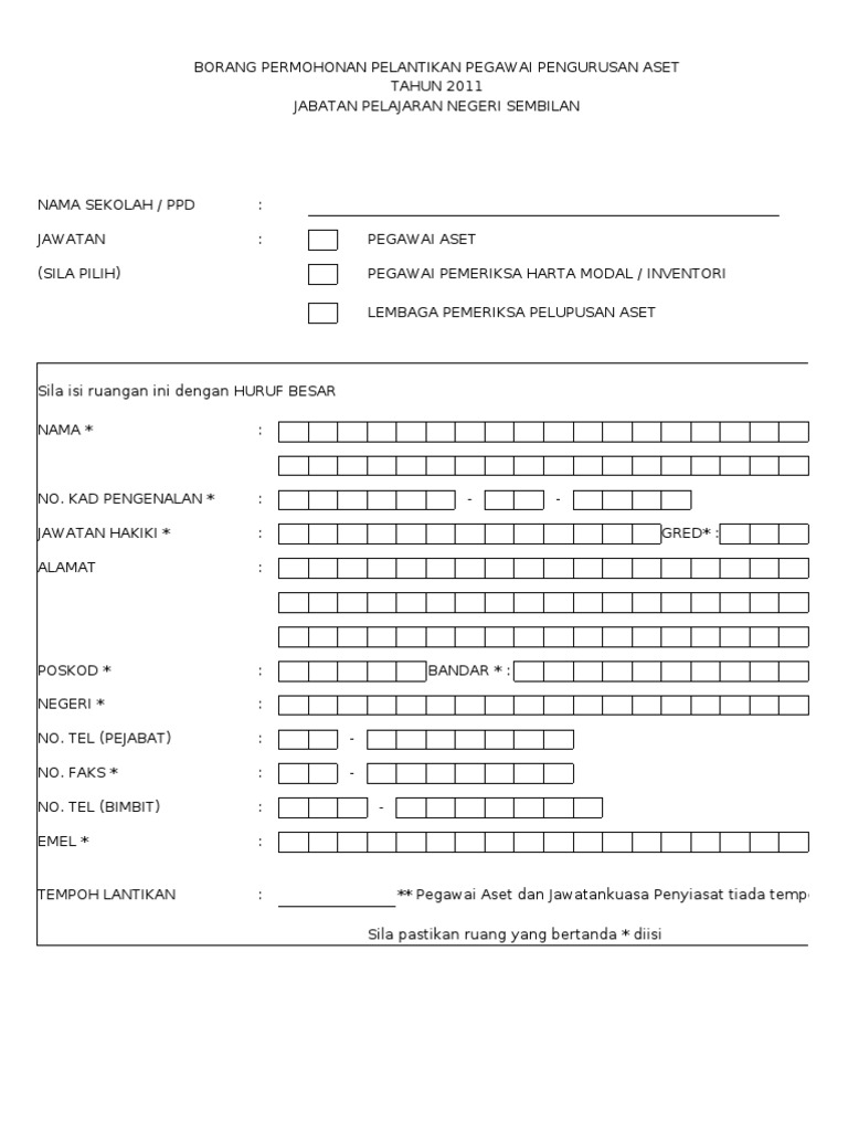 Boranng An Pelantikan Pegawai Pen Gurus An Aset Pdf