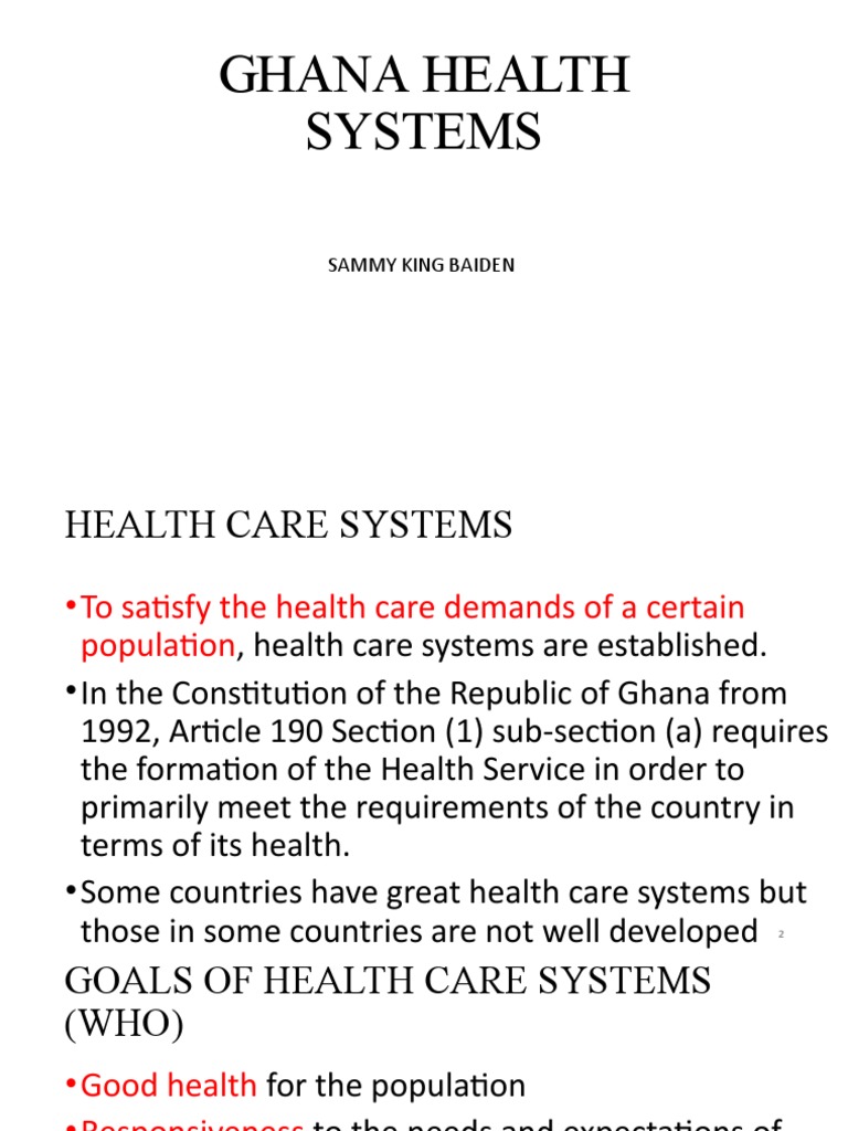 Ghana Health System PDF Health Care Health System
