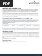 Dependent Care Verification Form