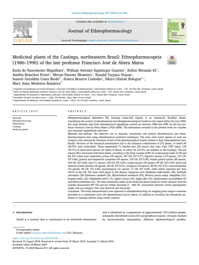 Journal of Ethnopharmacology A A B B A C D e D B Download Free PDF