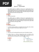 Physics I Quiz # 2 - 01/07/2022