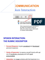 Oral Communication - Spoken Interaction
