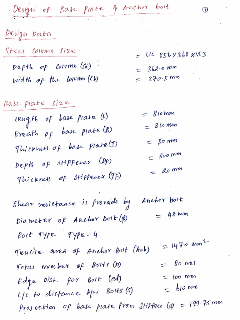 Design Base Plate and Anchor Bolt PDF