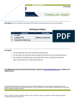 Formulary Sheet: All Purpose Cleaner