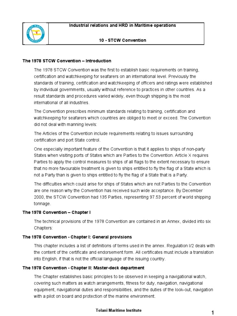11 STCW Convention | PDF | Water Transport | Shipping