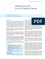 Patient Waiting Time and Satisfaction at A Tertiary Dental School