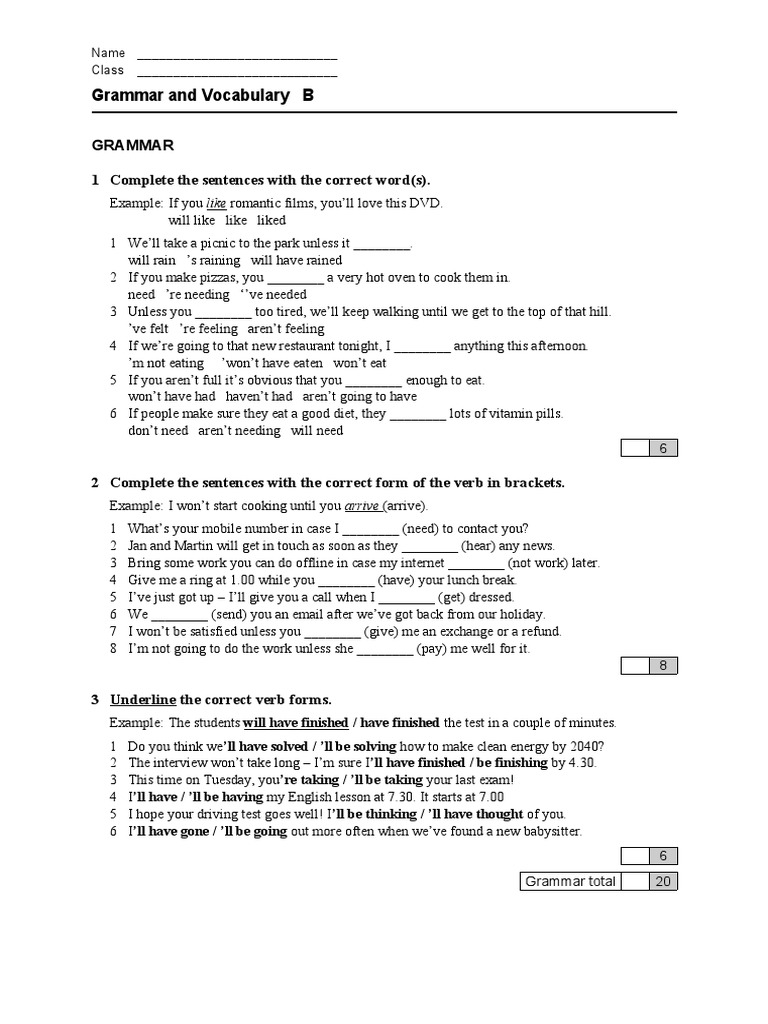 Grammar and Vocabulary Exercises B | PDF | Language Arts & Discipline