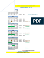 Calendario Académico ITSO 2022 - 01