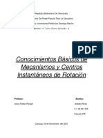 Conocimientos Básicos de Mecanismos y Centros Instantáneos de Rotación