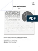 Avaliação Sumativa 5 - Sismos e Estrutura Interna da Terra