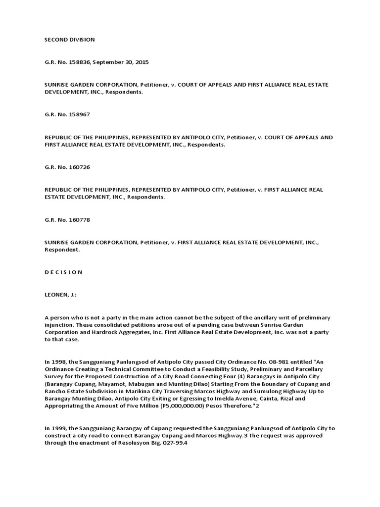 REPUBLIC OF THE PHILIPPINES, REPRESENTED BY ANTIPOLO CITY V.S COURT OF