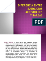 Diferencia Ejercicios Actividades Tareas