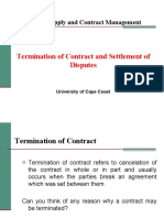 Termination of Contract and Settlement of Disputes