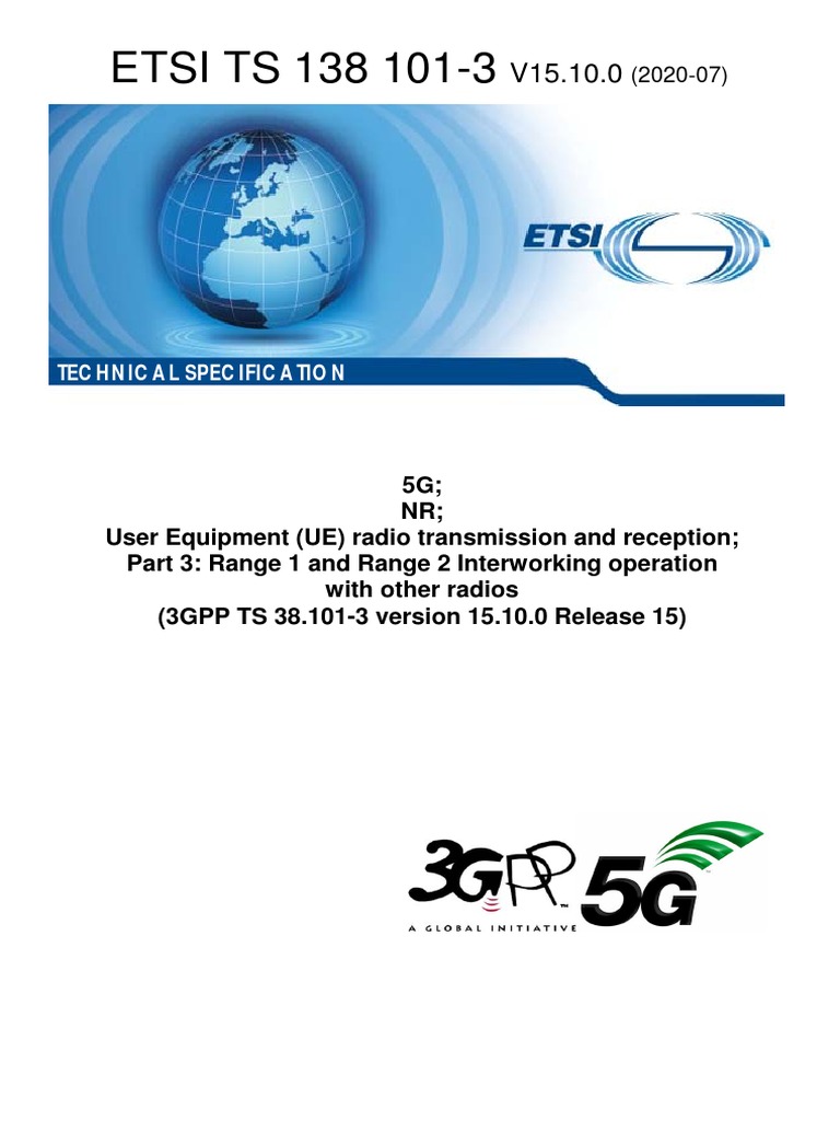 3gpp Nr User Equipment Ue Radio Transmission And Reception Pdf