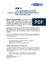 Comunicado DIAN - Declaración de Renta PN 2021