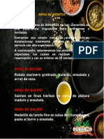 Menu de Eventos Vi 2022