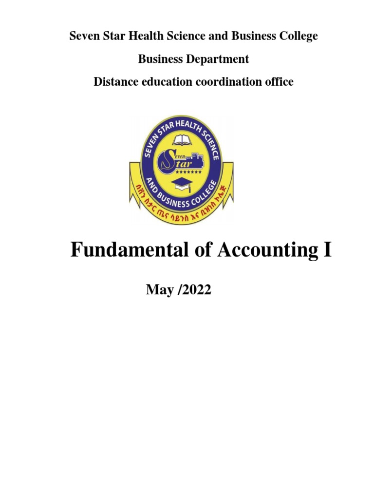 Fundamental of Accounting I | PDF | Equity (Finance) | Balance Sheet