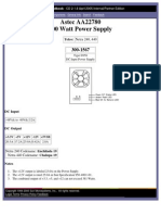 SUN Netra240 Power Supply SpecSheetdeAstec