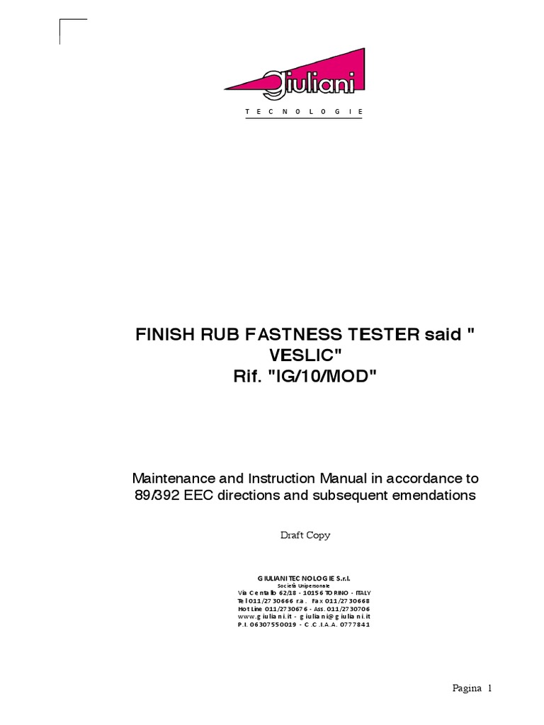Veslic Touch Ing (FINISH RUB FASTNESS) | PDF | Machines