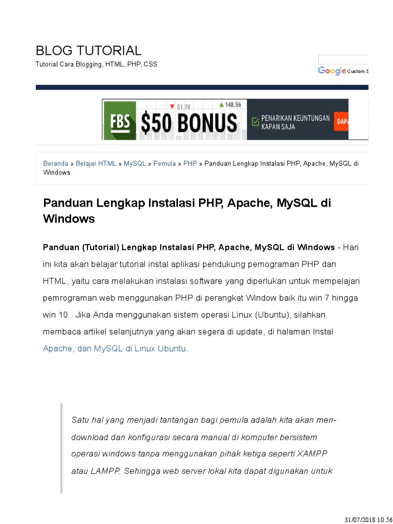 Panduan Lengkap Instalasi PHP, Apache, MySQL Di Windows - BLOG TUTORIAL ...