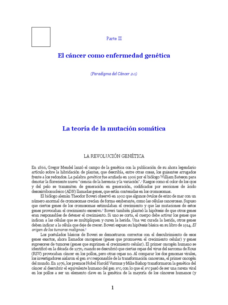 Teoría Genética del Cáncer | PDF | Cáncer | Mutación