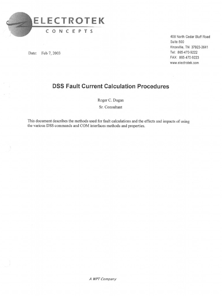 OpenDSS FaultStudy Mode | PDF