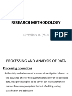 RESEARCH METHODOLOGY - Processing and Analysis of Data