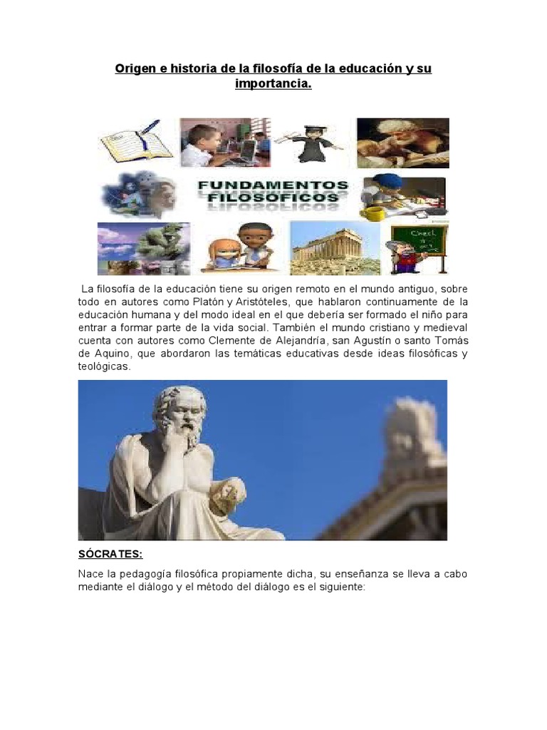 Historia y fundamentos de la filosofía educativa | PDF | Filosofía de ...