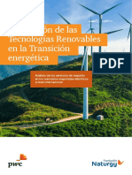 Integracion de Las Tecnologias Renovables en La Transicion Energetica