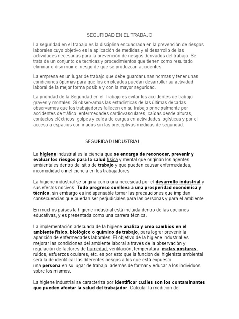 Normas de Seguridad e Higiene Laboral | PDF | Seguridad y salud ...