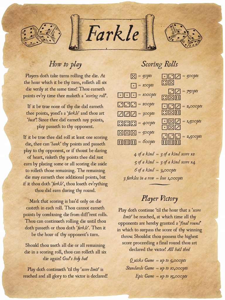Farkle Instructions PDF
