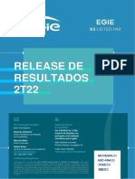 Release de Resultados 2T22: para Divulgação Imediata Videoconferência de Resultados