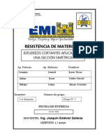 Informe - Esfuerzo Cortante Respecto A Una Seccion Simetrica