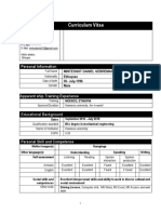 Curriculum Vitae: Personal Information