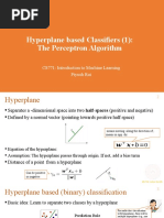 Lecture 16 - Hyperplane Classifiers - Perceptron - Plain