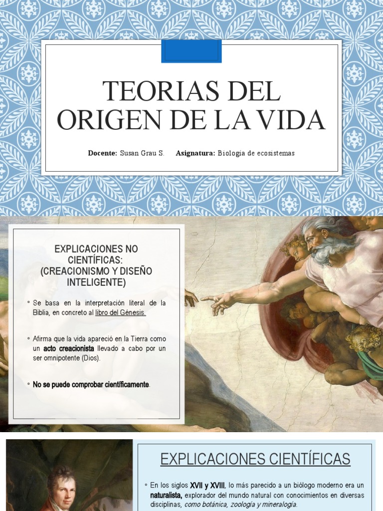 Teorías sobre el Origen de la Vida | PDF | Ciencias fisicas | Química