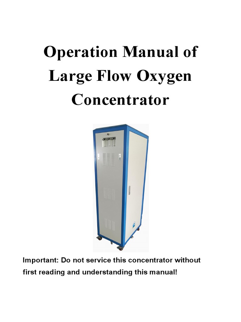Large Flow Oxygen Concentrator Manual | PDF | Oxygen | Fires