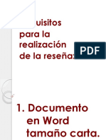 Requisitos para La Reseña - Facultad 2° A Nocturno