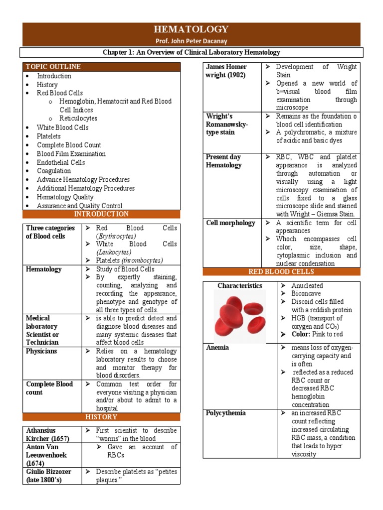 Introduction to Clinical Hematology | PDF | White Blood Cell | Coagulation